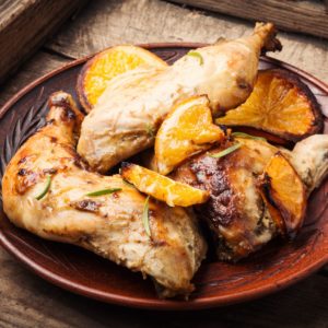 Paleo Whole Chicken Thighs with Orange Sauce