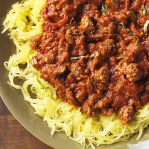 Spaghetti Squash with Meat Ragu