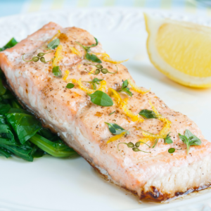 Salmon Piccata with Spinach