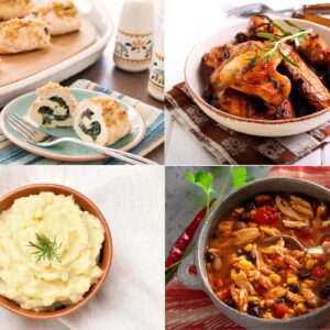 Chicken Holiday Package with Stuffed Chicken Breast, Rosemary Roast Chicken, Soup and Mashed Potatoes