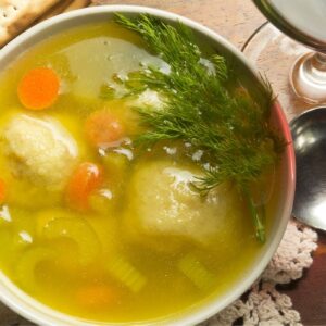 Festive Vegetarian Matzo Ball Soup