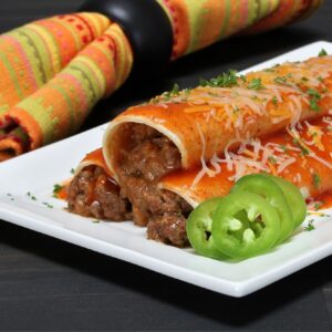 Plant Based Meat and Quinoa Enchiladas