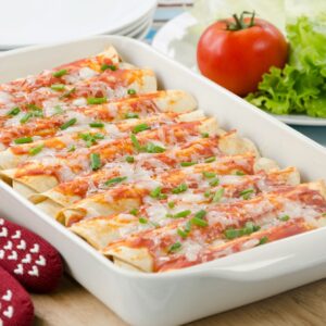 Pork Chorizo Enchiladas with Jack Cheese and Sour Cream