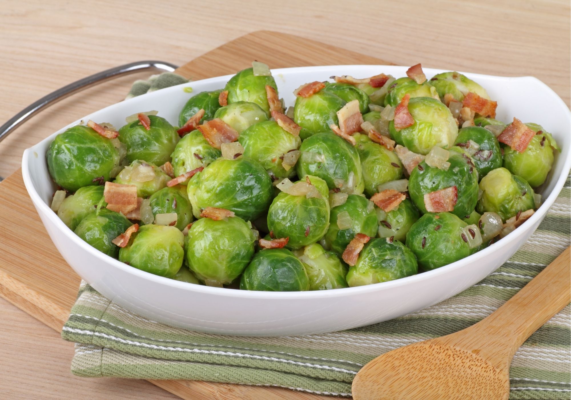Braised Brussels Sprouts with Bacon