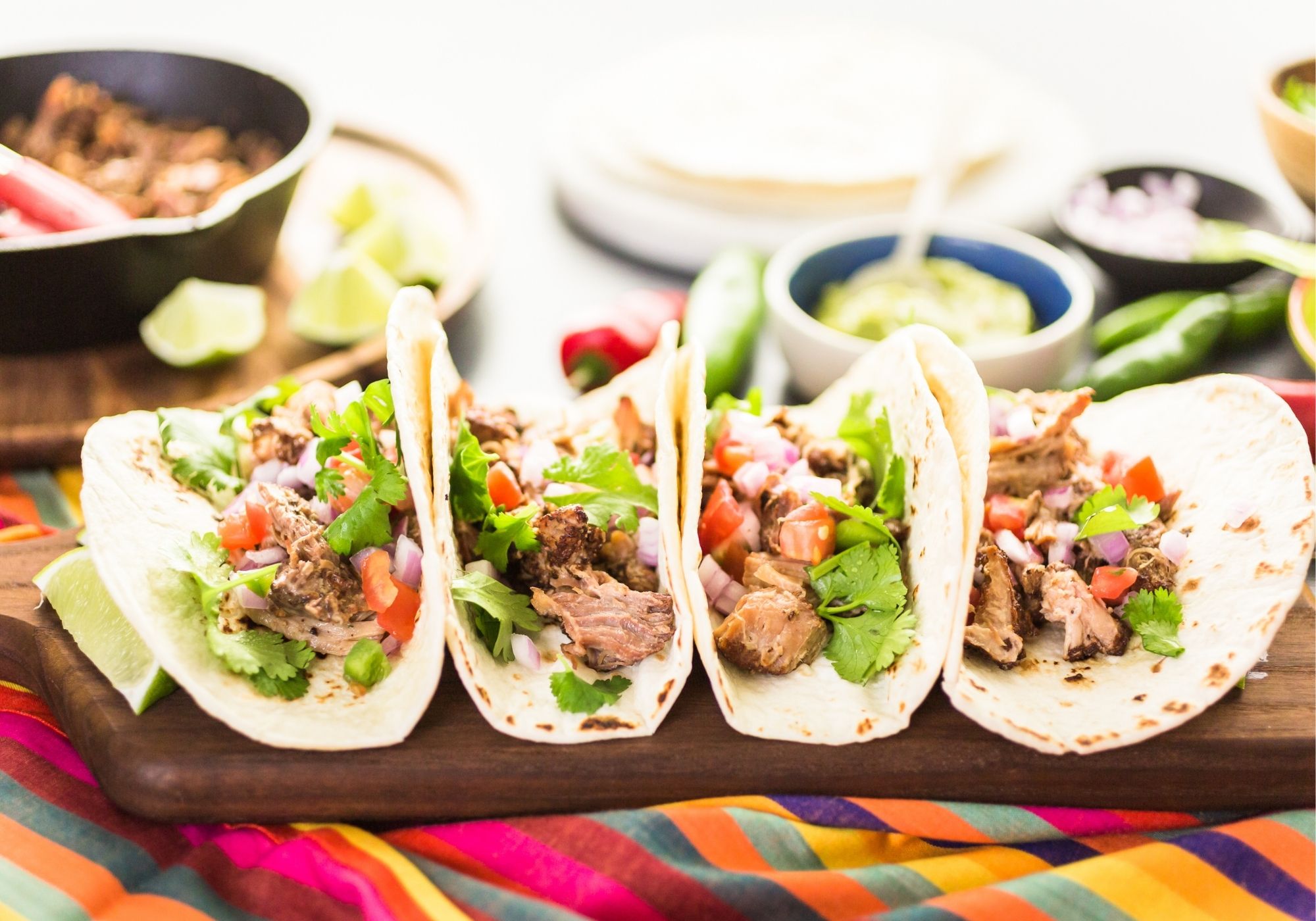 Pressure Cooker Pork Soft Tacos with Pico de Gallo