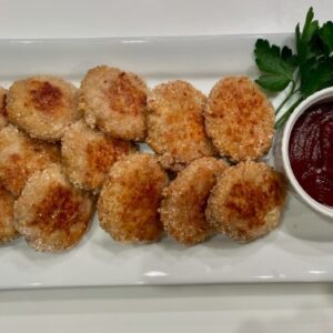 Lower Fat Chicken Nuggets with Homemade Sugar-Free BBQ Sauce