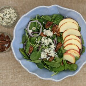 Mixed Greens Salad with Pecans, Blue Cheese, Apples, and Creamy Balsamic Vinaigrette