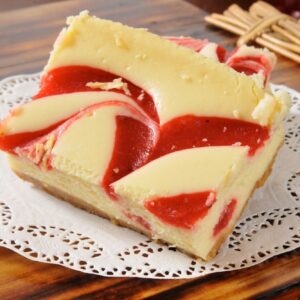 Lite Cranberry Swirl Cheesecake Squares