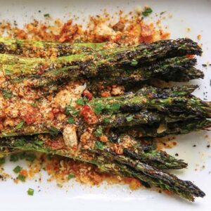 Clean Diet Roasted Asparagus with Hazelnut Gremolata