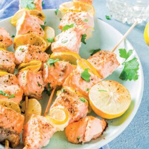 Grilled Salmon Kebabs
