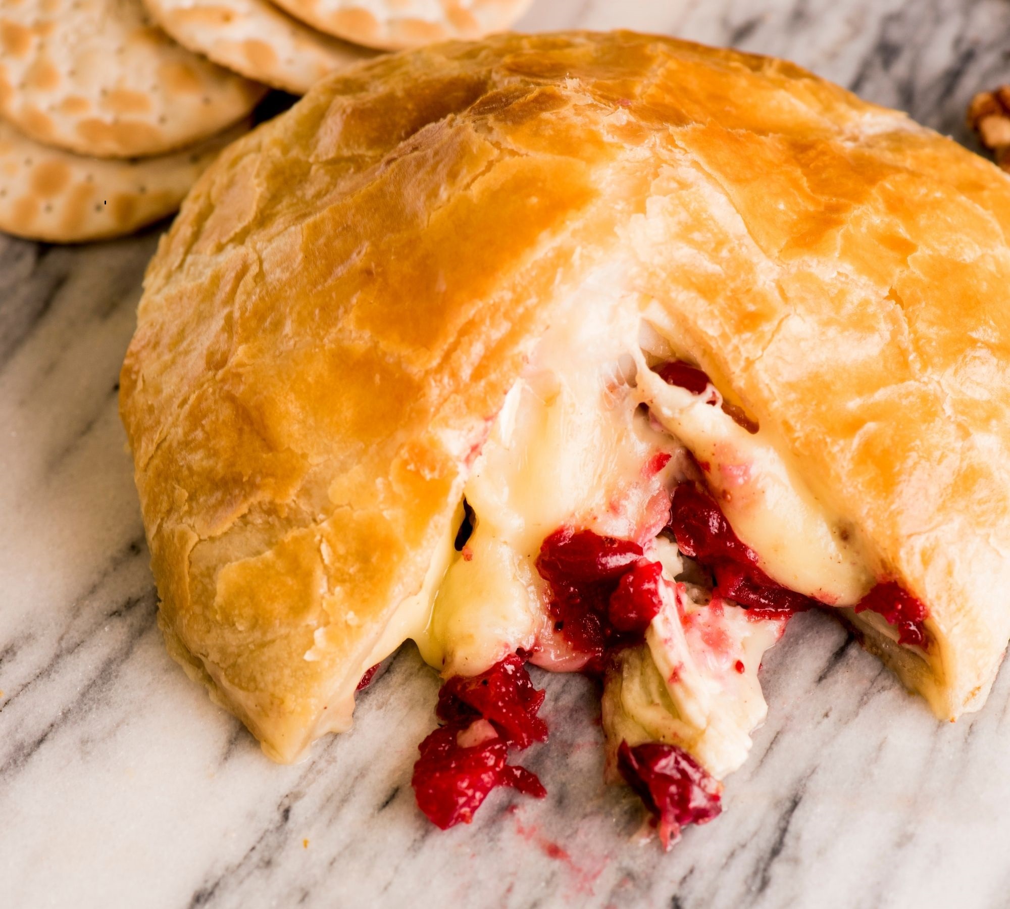 Baked Brie En Croute With Apple Cranberry Chutney