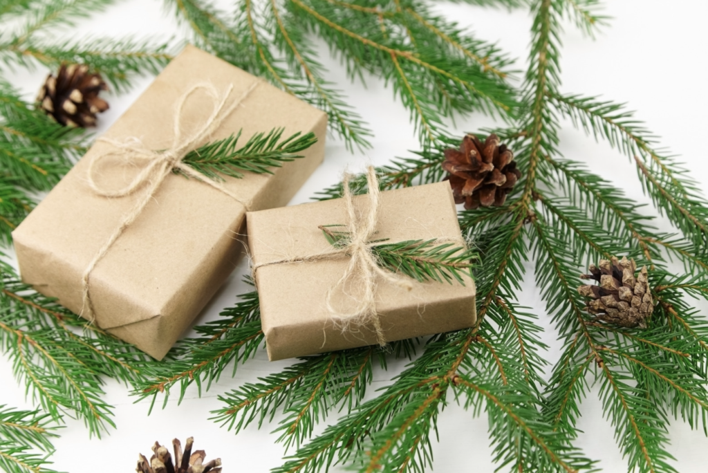 brown wrapped presents