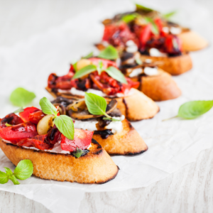 Tomato Basil Bruschetta with Goat Cheese