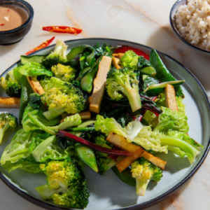 Morning Glory Breakfast with Glazed Tempeh and Brown Rice