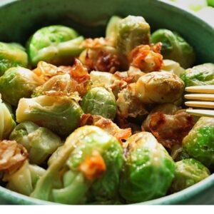 Roasted Brussels Sprouts with Pancetta and Balsamic Reduction