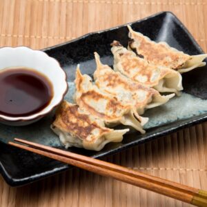 Pork or Chicken Gyoza with Tangy Soy Dipping Sauce