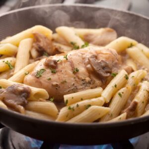 Chicken Marsala with Penne Pasta