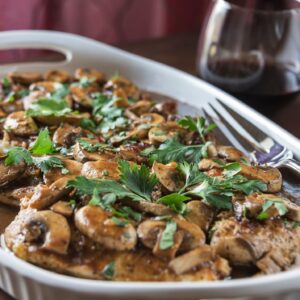 Chicken Marsala with Polenta