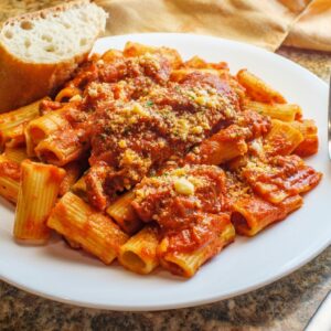 Baked Rigatoni with Italian Sausage and Mozzarella