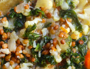 Cauliflower, Kale & Lentil Detox Soup