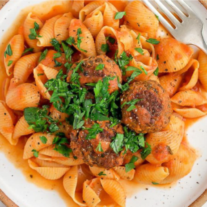 Lentil Meatballs & Pasta