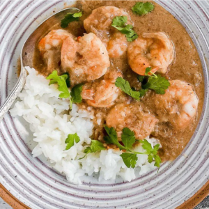 Malai Shrimp Curry with Jasmine Rice