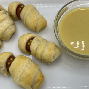 Mini Hot Dog Mummies with Honey Mustard Dip