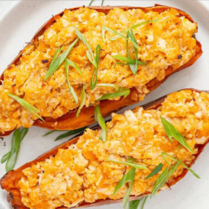 Twice Baked Chicken Stuffed Sweet Potatoes
