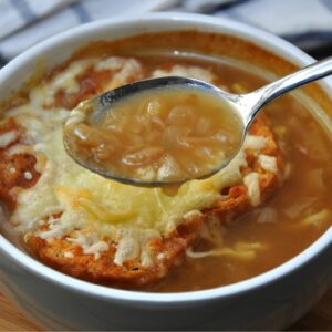French Onion Soup with Beaujolais