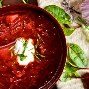 Classic Beef Borscht (Beef and Beet Soup)
