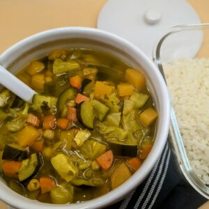 Chicken and Vegetable Soup with Cauliflower Rice