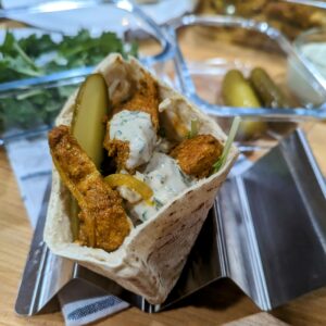 Chicken Shawarma with Chopped Veggies and a Homemade Tahini Sauce