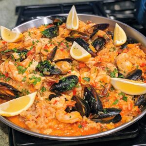Seafood, Chicken and Chorizo Paella