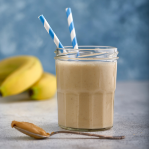 Banana peanut butter and bone broth smoothie