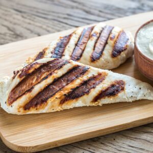 Mediterranean Grilled Chicken Thighs with Dill Greek Yogurt Sauce