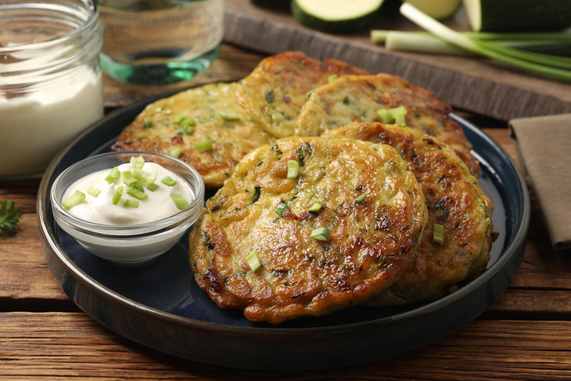 Zucchini fritter yogurt
