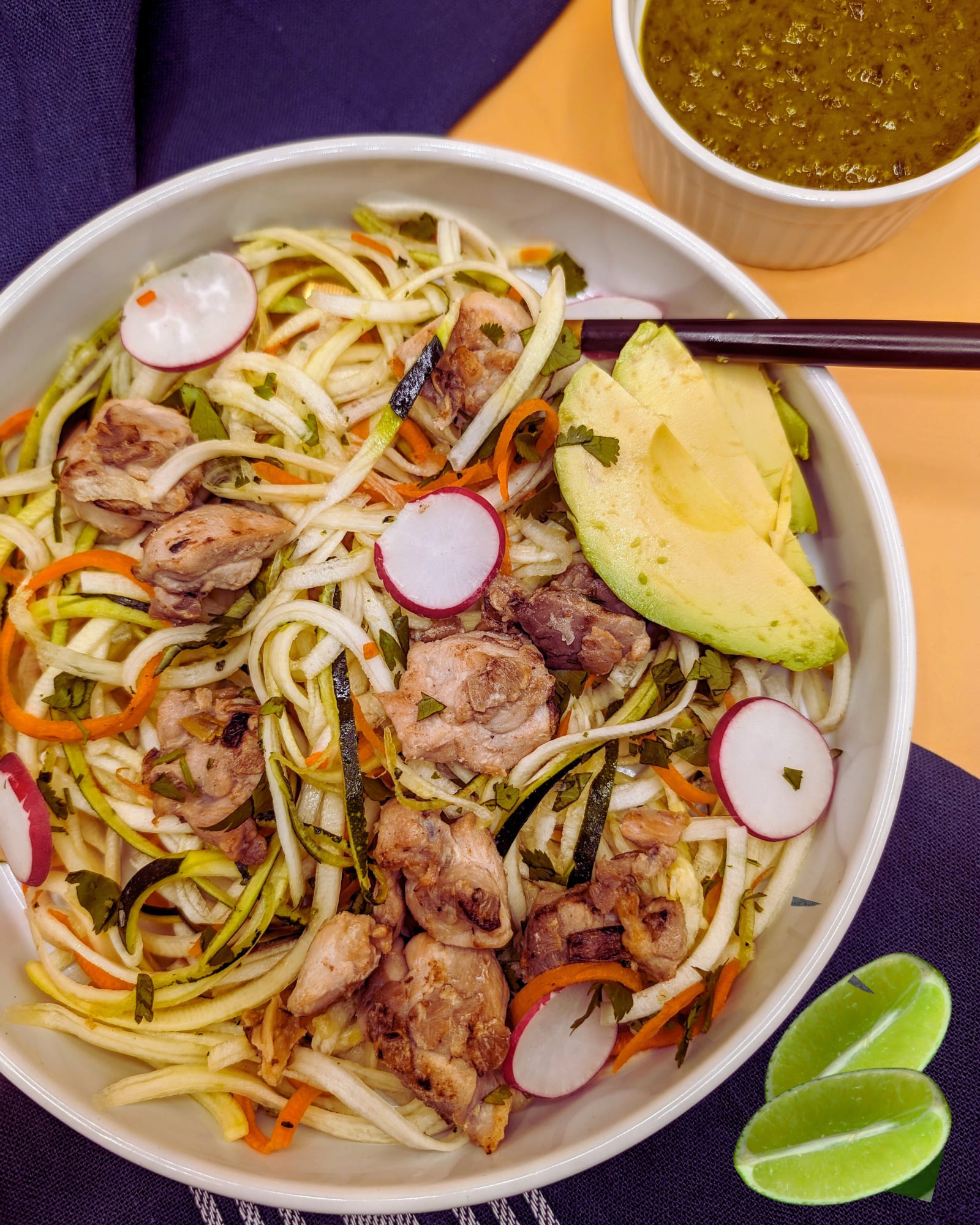 Green Chicken Zoodle Bowl-AIP Diet Friendly