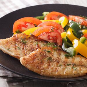 Mediterranean Baked Tilapia with Roasted Veggies