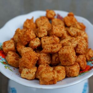Tofu “Chicken Nuggets” with Roasted Sweet Potato Fries