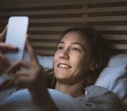 blue light from phone phone in bed mental health